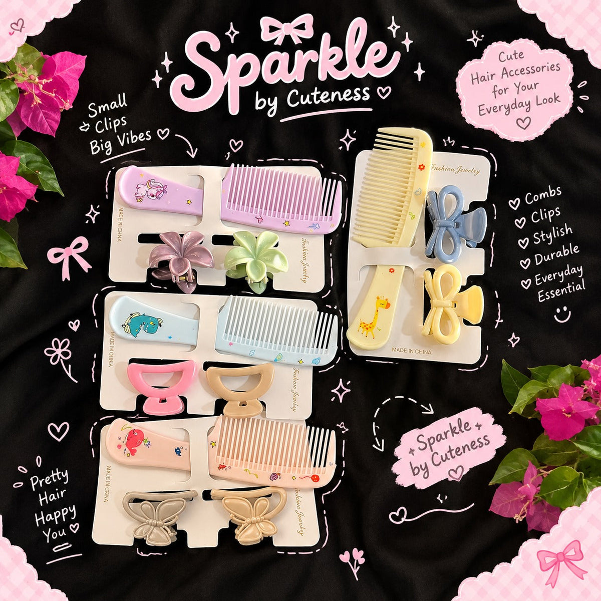 Hair Comb Set – Stylish Hair Combs for Easy Everyday Hair Styling