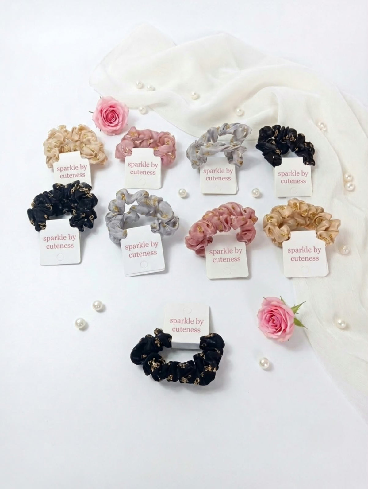 Pair of Scrunchies – Cute Stylish Hair Scrunchie Set for Girls & Women