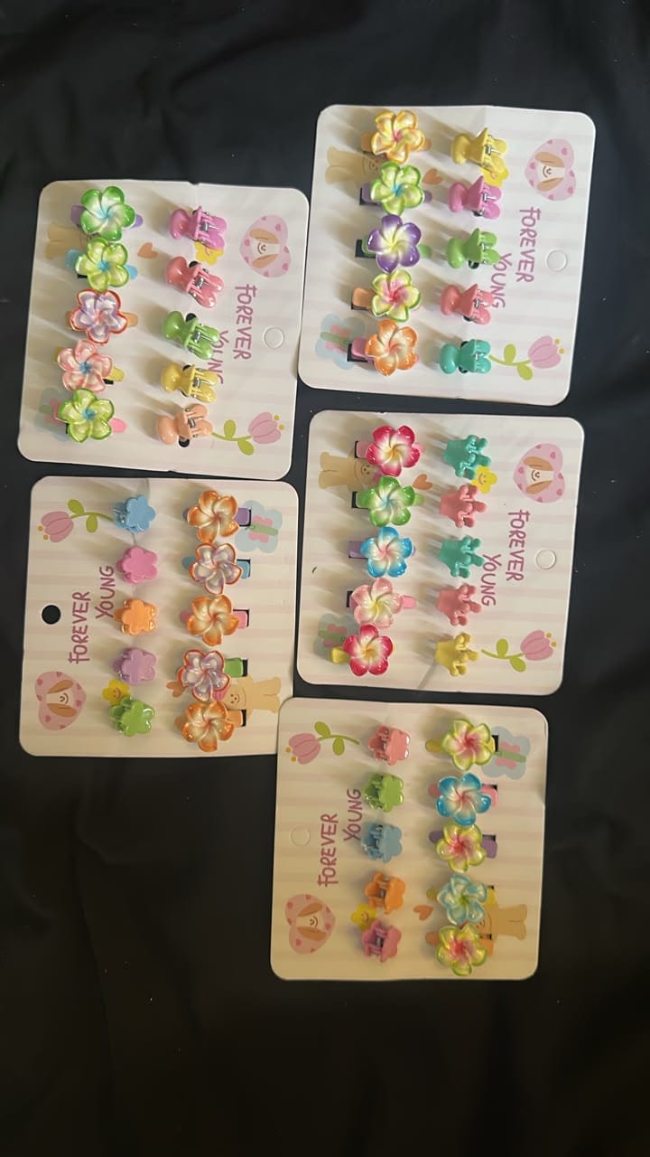Mini Flower Hair Pins Card – Cute Floral Hair Clips & Accessories Set