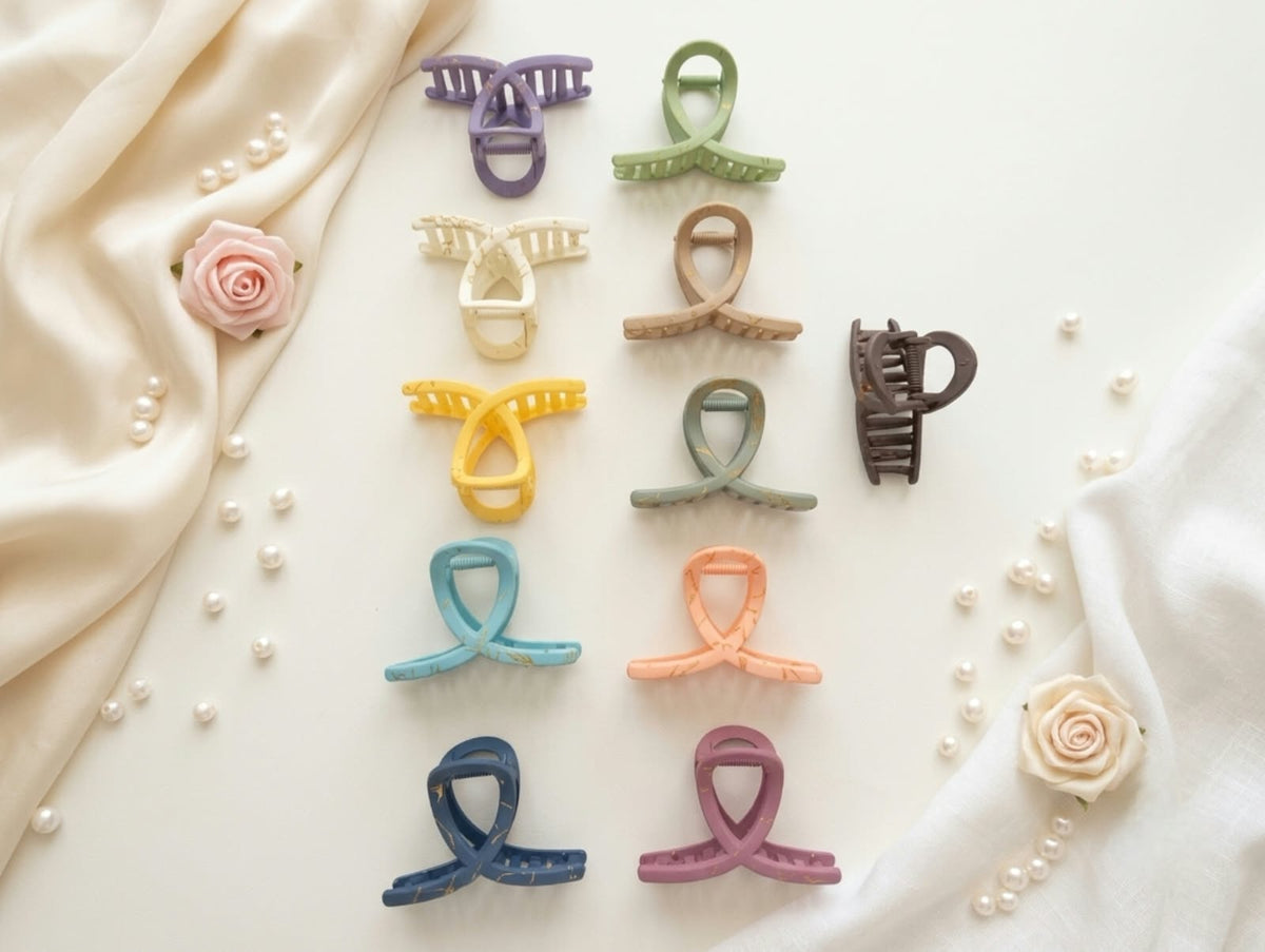 Korean Matte Hair Clip – Minimalist Stylish Claw Clip for Girls & Women