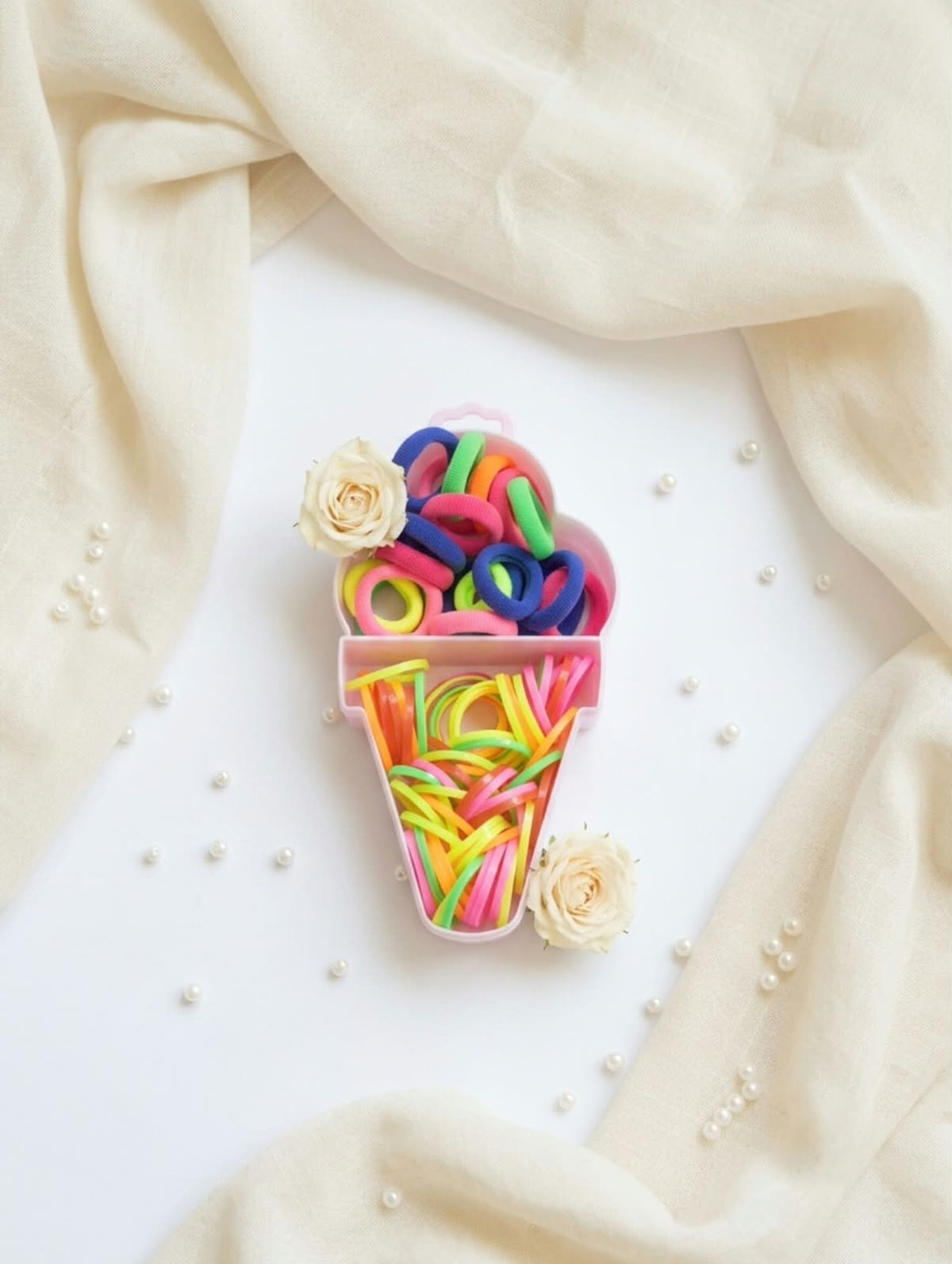 Cone Rubber Bands – Cute Colorful Hair Ties & Mini Rubber Bands for Girls