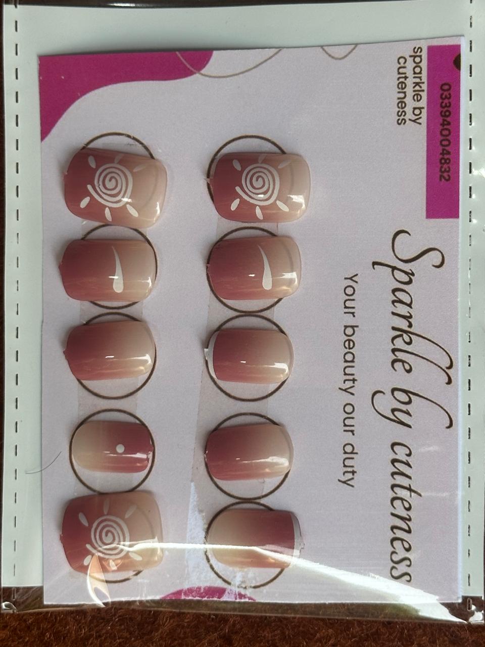 Short Press-On Nails – Multicolor Designs with Complete Application Kit