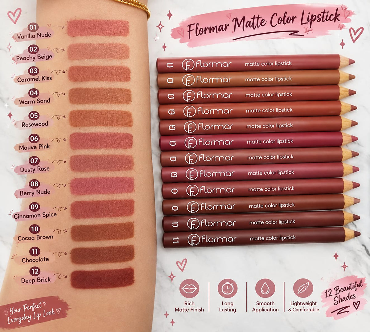 Matte Color Lipstick Liner – Long-Lasting Lip Liner for Defined Lips
