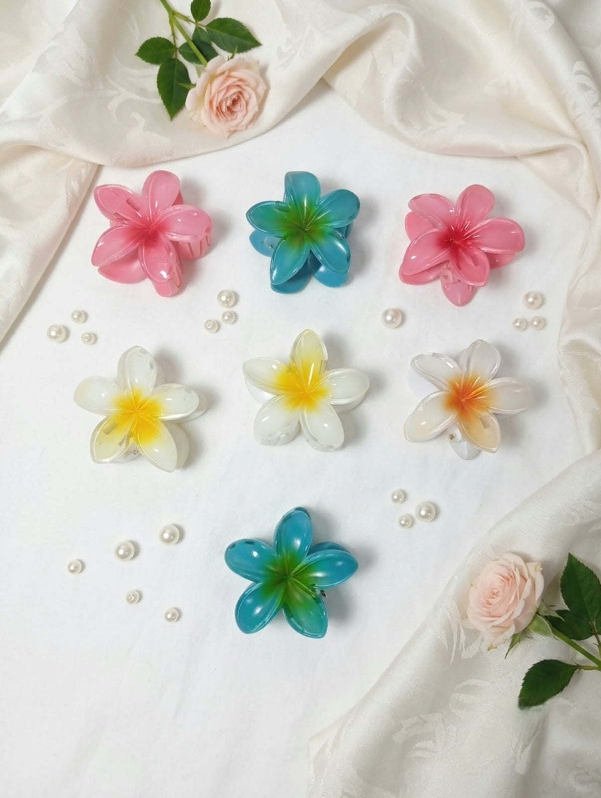 Large Flower Hair Clips – Cute Floral Hair Claw Clips for Stylish Hairstyles