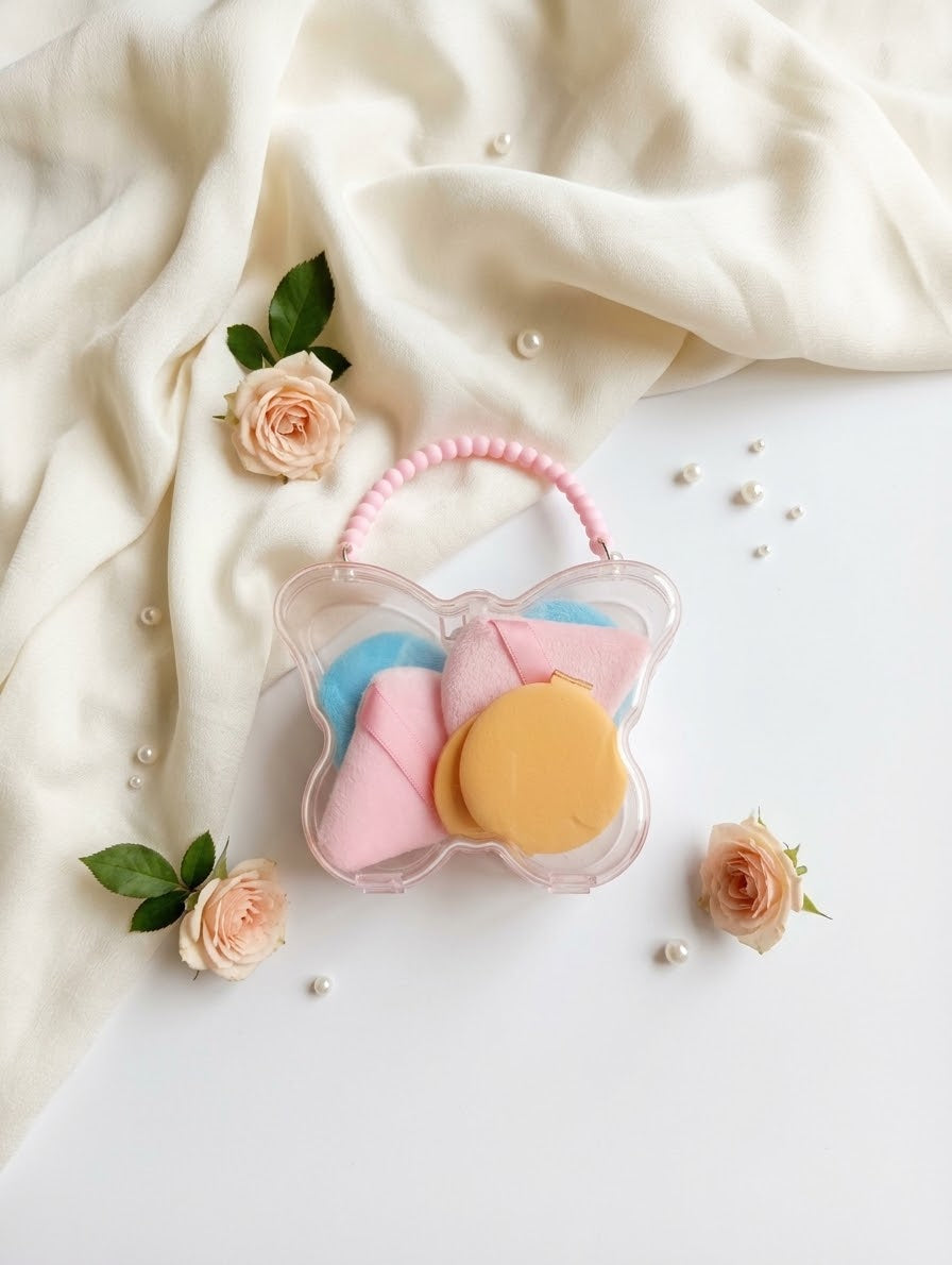 Beauty Puff Mini Hand Carry Bag – Cute Small Makeup & Cosmetic Pouch